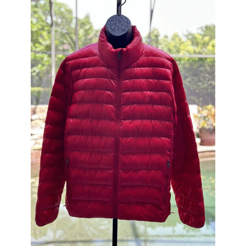 POLO Ralph Lauren Red Lightweight Packable Puffer Jacket Men's L